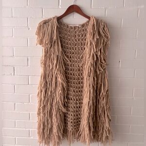 blu pepper TAN long sweater vest